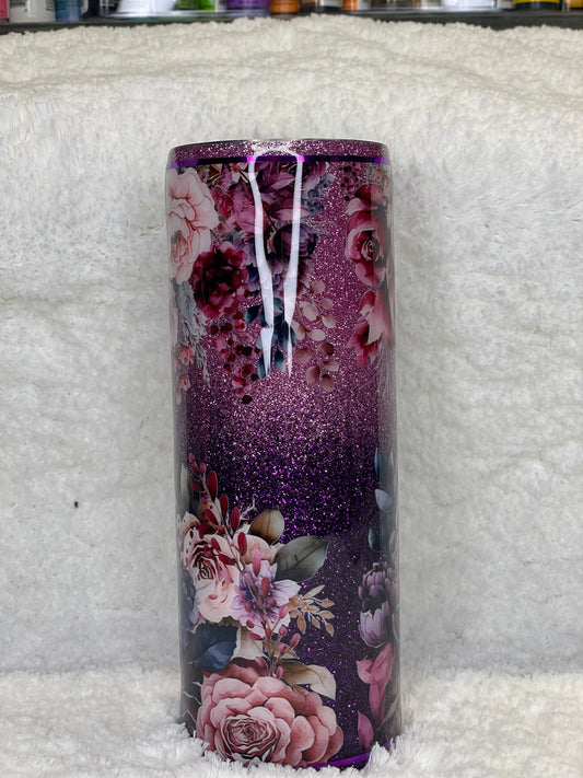 New 20oz purple ombré floral
