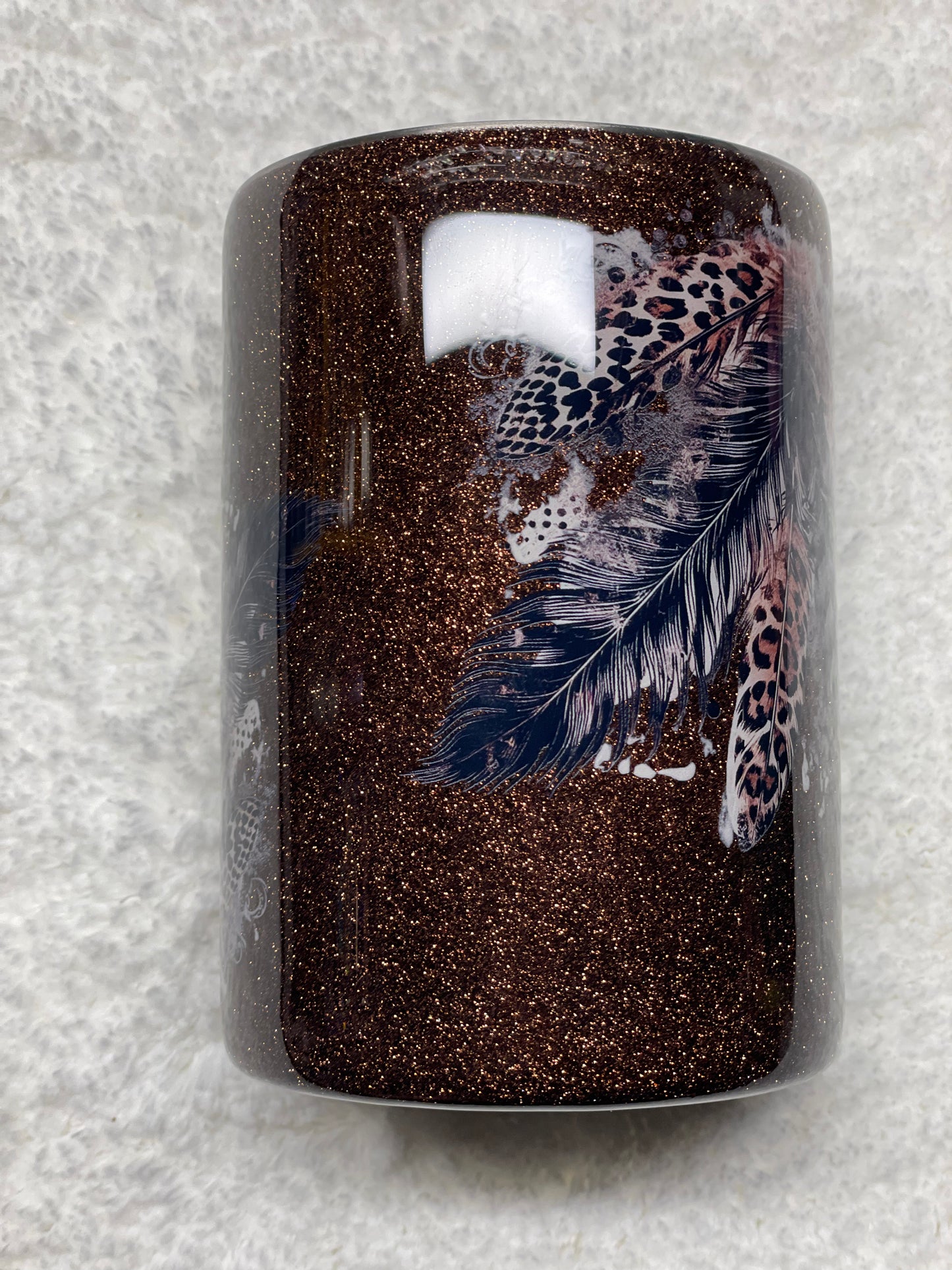 Skull animal print feathers
