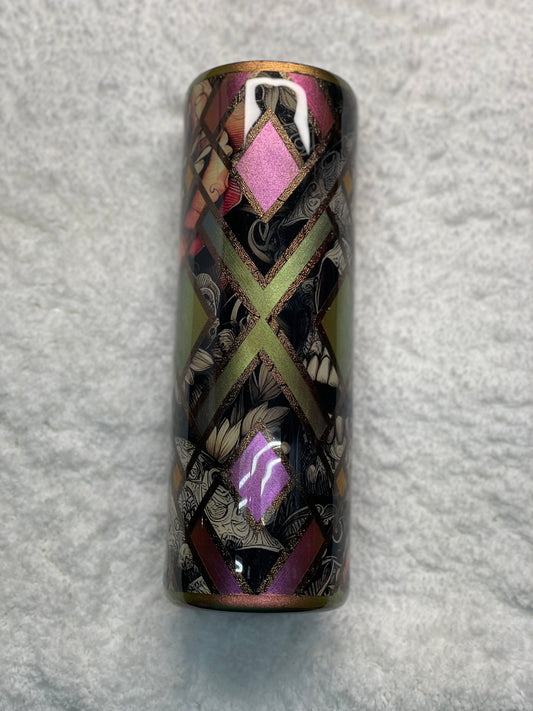 Skulls and roses pigment tumbler