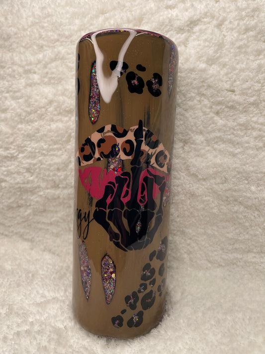20oz Bad Ass Bitch Cheetah Skull