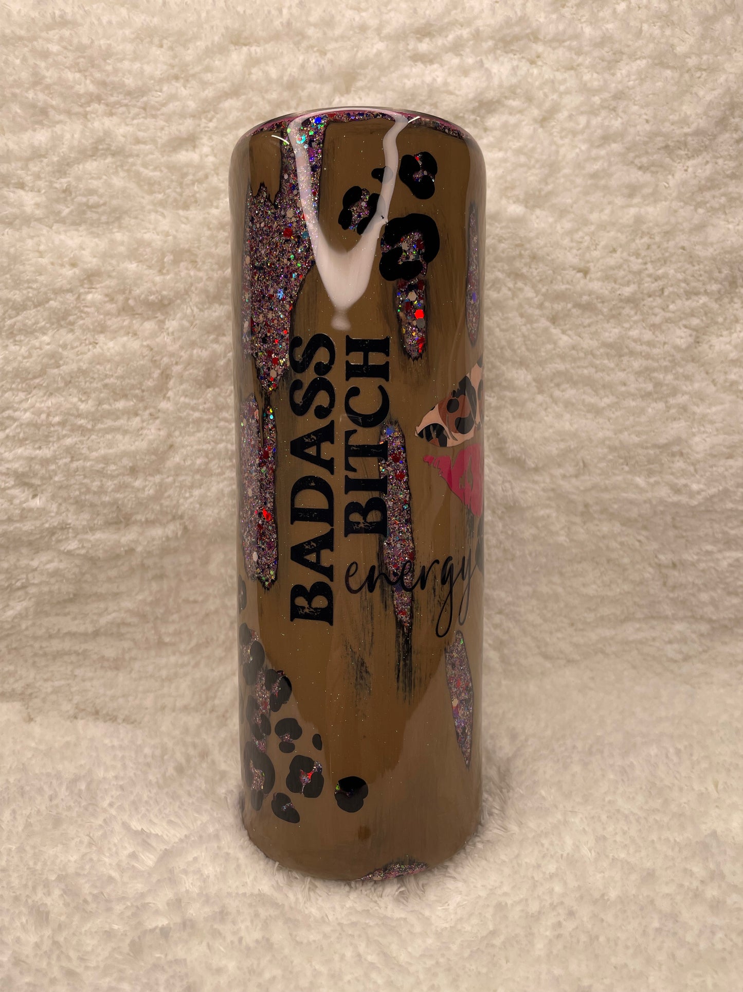 20oz Bad Ass Bitch Cheetah Skull