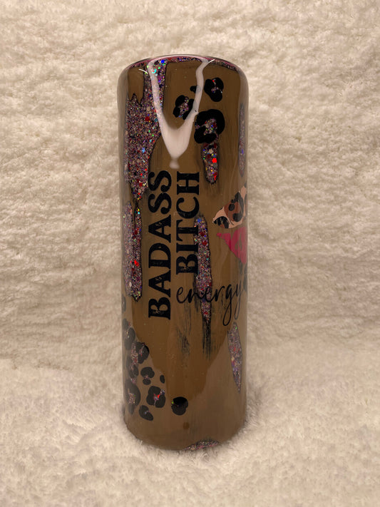 20oz Bad Ass Bitch Cheetah Skull