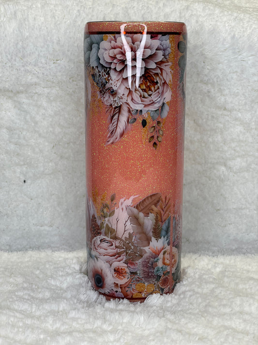 20oz Peach Floral
