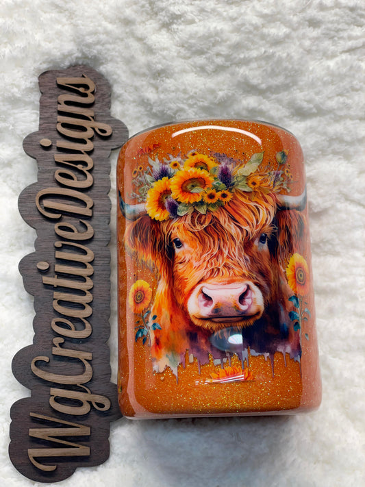 Highland cow sunflowers