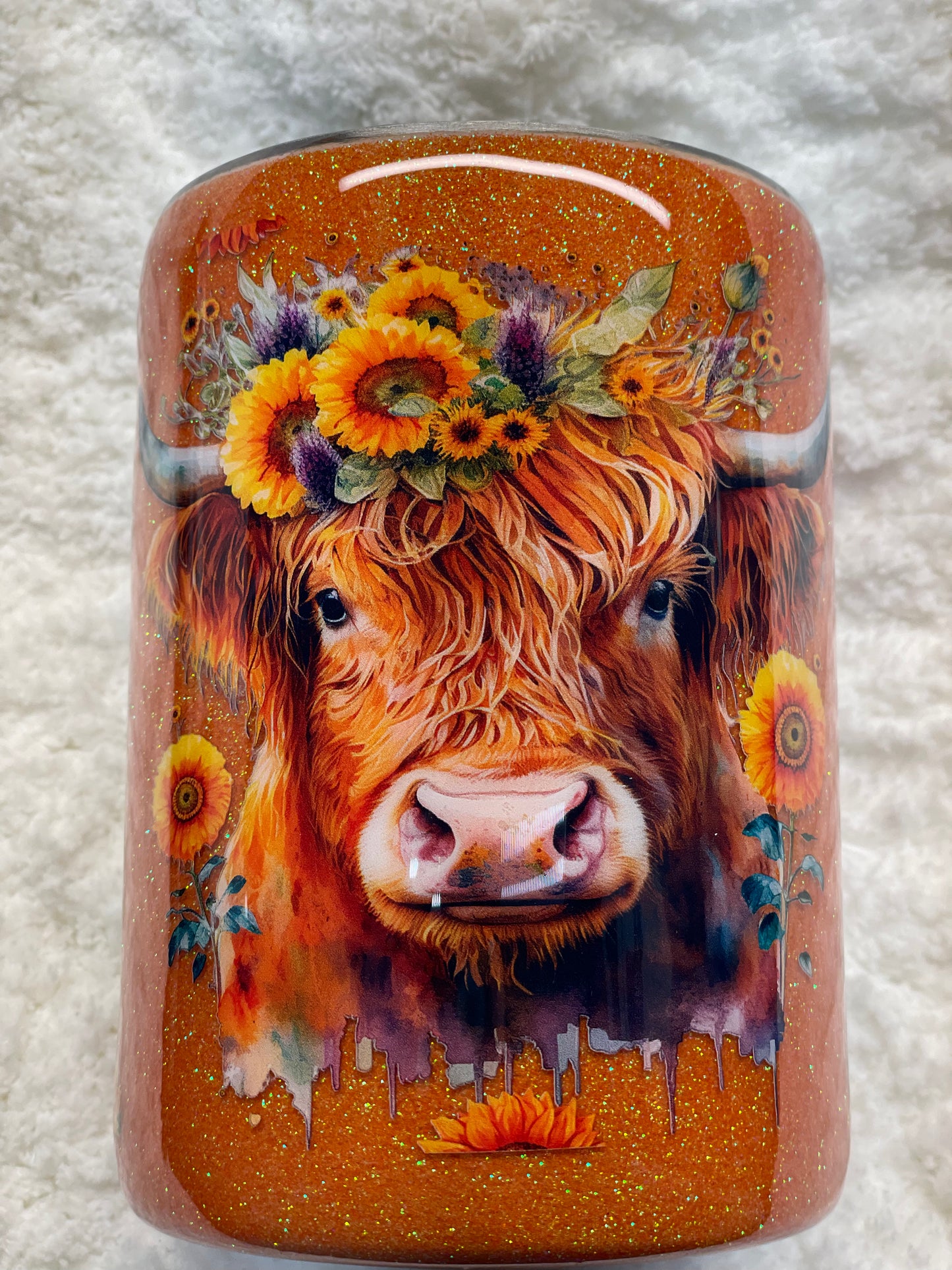 Highland cow sunflowers